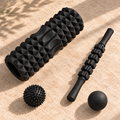 Black SÖM Recovery Set with foam roller, massage stick, massage balls and carry bag